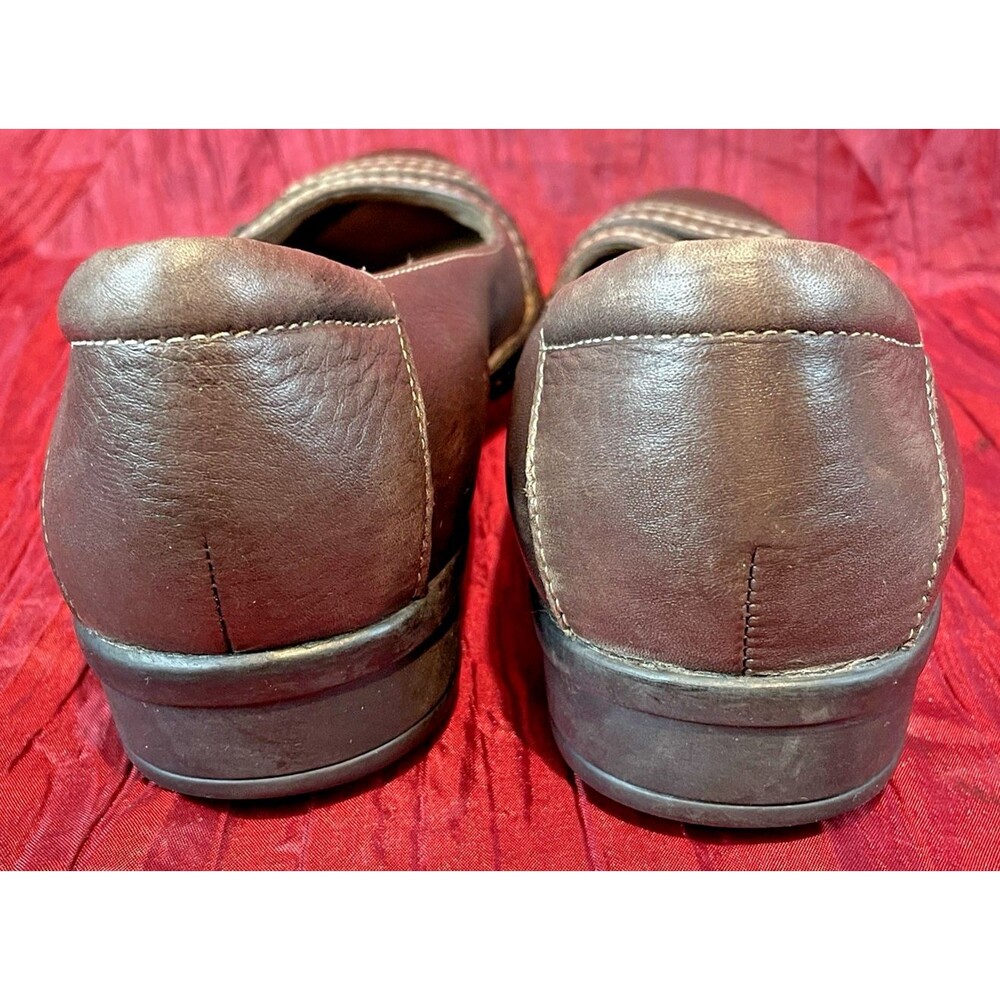 Womens Clarks Collection Brown Leather Slip On Flats Espadrille Shoes sz 10M - Picture 6 of 8